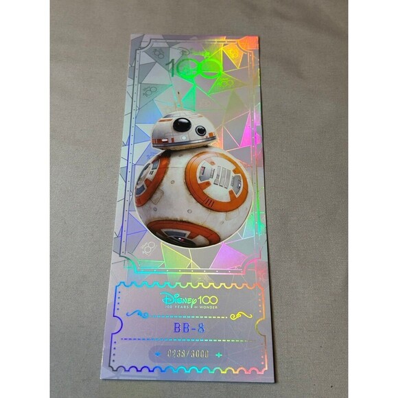 Star Wars BB-8 Disney100 Kakawow Refractor Ticket Jumbo Card Limited Ed. #238 - Picture 6 of 7
